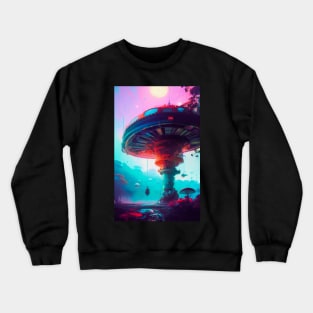 Abstract Another World Mushroom Citadel Crewneck Sweatshirt